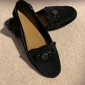 Suede coach loafers